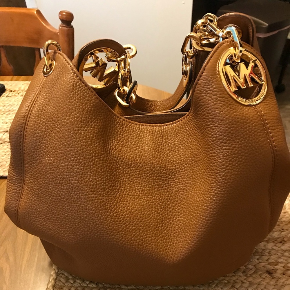 Michael Kors Fulton Acorn Lg Shoulder Tote Leather